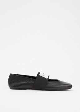 Givenchy Dames Ballerina van lamsleer met logo in de kleur Zwart, maat: 36