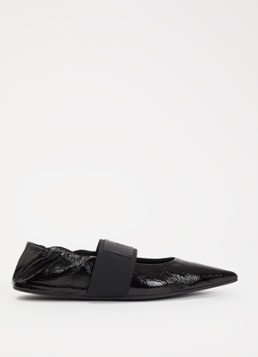 Givenchy Dames Crush ballerina van kalfsleer met lakfinish in de kleur Zwart, maat: 40