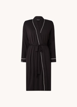 Pretty You Dames Kimono met strikceintuur in de kleur Zwart, maat: L/XL
