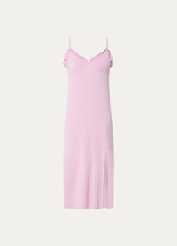 Pretty You Dames Slipdress met split in de kleur Roze, maat: 44