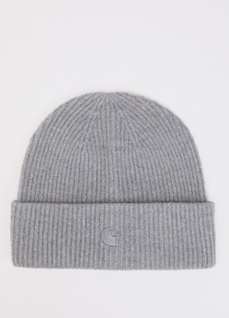 Carhartt WIP Dames Curtis muts met logoborduring in de kleur Grijsmele, maat: ONE SIZE