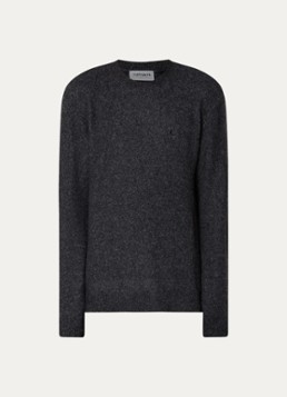 Carhartt WIP Heren Curtis grofgebreide trui in wolblend met ronde hals in de kleur Donkerblauw, maat: S