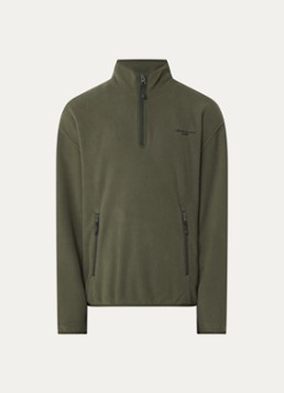 Carhartt WIP Heren Edmore sweater van teddy met opstaande kraag in de kleur Olijfgroen, maat: L
