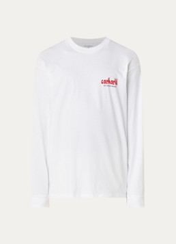 Carhartt WIP Heren Framework longsleeve met logo- en backprint in de kleur Wit, maat: S