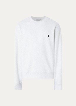 Carhartt WIP Heren Mack sweater met logo in de kleur Grijsmele, maat: XL