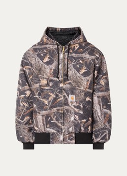 Carhartt WIP Heren Gewatteerde jack met capuchon en steekzakken in de kleur Antraciet, maat: XL