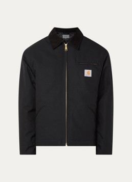 Carhartt WIP Heren Jack met details van corduroy en steekzakken in de kleur Zwart, maat: S