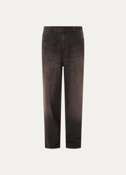 Carhartt WIP Heren Straight leg jeans met gekleurde wassing in de kleur Antraciet, maat: S