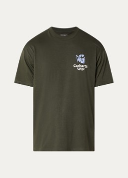 Carhartt WIP Heren Grape Picker T-shirt met logo- en backprint in de kleur Groen, maat: S