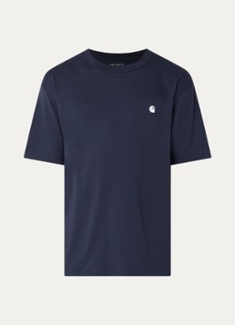 Carhartt WIP Heren Madison T-shirt met logoborduring in de kleur Donkerblauw, maat: S
