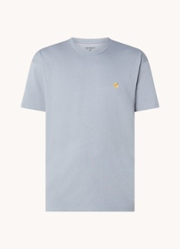 Carhartt WIP Heren Chase T-shirt met logo in de kleur Blauwgrijs, maat: M
