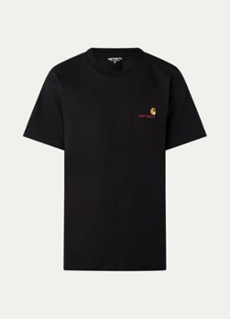 Carhartt WIP Heren T-shirt van katoen met logoborduring in de kleur Zwart, maat: S