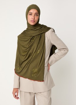 BYLIMA Dames Chiffre sjaal met strass 175 x 70 cm