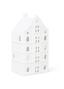 &Klevering Canal house waxinelichthouder 16 cm Wit - Deal