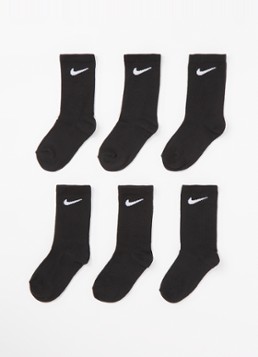 Nike Meisjes Sokken met logo in 6-pack in de kleur Zwart, maat: ONE SIZE