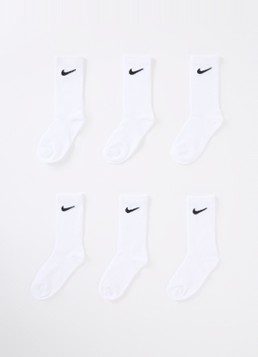 Nike Meisjes Sokken met logo in 6-pack in de kleur Wit, maat: ONE SIZE