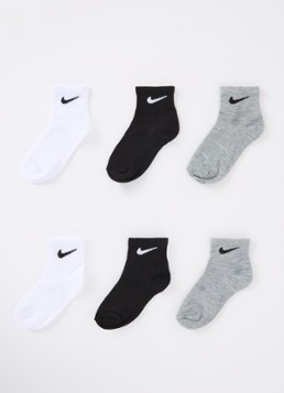 Nike Meisjes Sneakersokken met logo in 6-pack in de kleur Grijs, maat: ONE SIZE