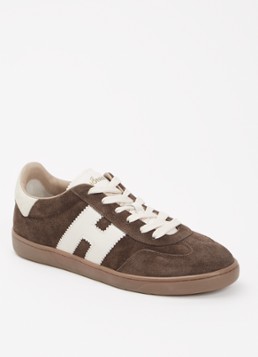 Hogan Dames Cool sneaker van suède met logo in de kleur Donkerbruin, maat: 39