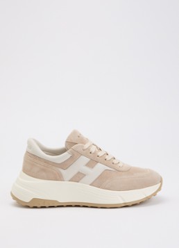 Hogan Dames H669 Allicciato sneaker van suède in de kleur Beige, maat: 41