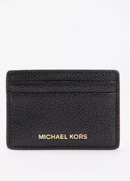 Michael Kors Dames Jet set pasjeshouder met logo en structuur in de kleur Zwart, maat: 1SZ