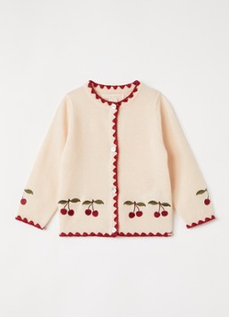 Konges Sløjd Meisjes Collette fijngebreid vest in de kleur Beige, maat: 2Y=92