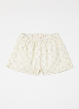 Konges Sløjd Meisjes Coeur loose fit korte broek met print in de kleur Gebroken wit, maat: 3Y=98