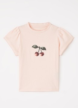 Konges Sløjd Meisjes Famo T-shirt met pailletten in de kleur Zalmroze, maat: 18M=86