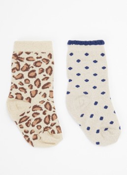 Konges Sløjd Meisjes Sokken met lurex in 2-pack in de kleur Beige, maat: 29/32