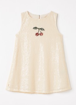 Konges Sløjd Meisjes Aries jurk met pailletten in de kleur Beige, maat: 3Y=98
