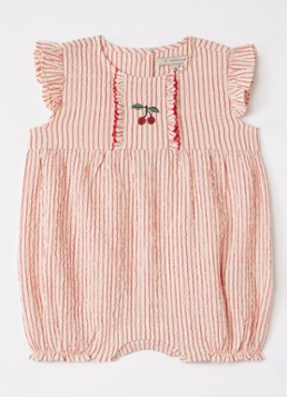 Konges Sløjd Meisjes Ellie romper met streepprint in de kleur Rood, maat: 9M=74