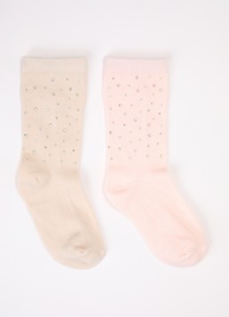 Konges Sløjd Sequin sokken met glitter in katoenblend in de kleur Roze, maat: 25-28