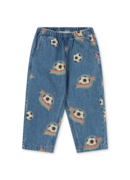 Konges Sløjd Meisjes Magot straight leg jeans met print in de kleur Indigo, maat: 12M=80