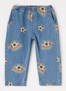 Konges Sløjd Meisjes Magot straight leg jeans met print in de kleur Indigo, maat: 2Y=92