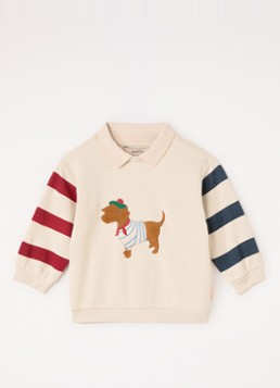 Konges Sløjd Meisjes Spotty sweater met logoborduring in de kleur Beige, maat: 18M=86