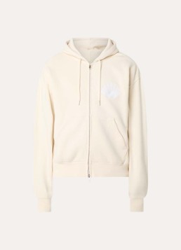 New Amsterdam Surf Association Heren Sweatvest met logoborduring en capuchon in de kleur Gebroken wit, maat: M