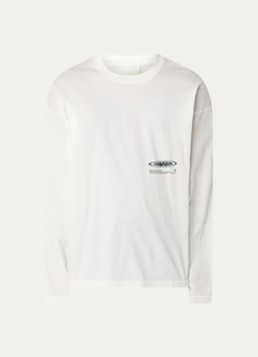 New Amsterdam Surf Association Heren Longsleeve met logo- en backprint in de kleur Gebroken wit, maat: L
