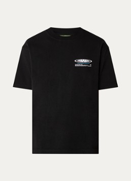 New Amsterdam Surf Association Heren Shaper T-shirt met logo- en backprint in de kleur Zwart, maat: S