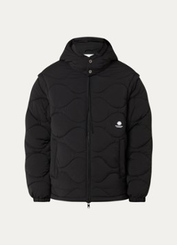 New Amsterdam Surf Association Heren Puffer jack met quilt patroon en logoborduring in de kleur Zwart, maat: S
