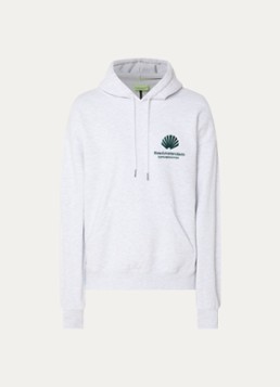 New Amsterdam Surf Association Heren Hoodie met logoborduring in de kleur Grijsmele, maat: M