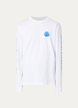 New Amsterdam Surf Association Heren Longsleeve met logo- en backprint in de kleur Kobaltblauw, maat: S