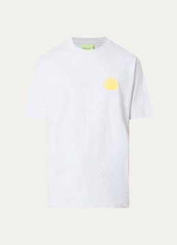 New Amsterdam Surf Association Heren T-shirt met logo- en backprint in de kleur Geel, maat: S