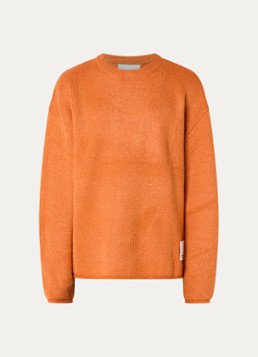 New Amsterdam Surf Association Heren Tide grofgebreide trui in wolblend in de kleur Oranje, maat: L