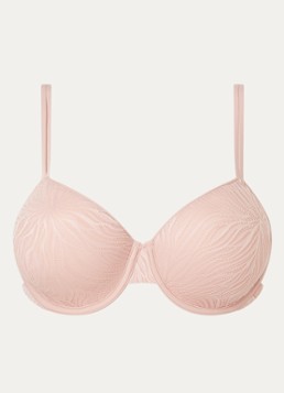 Calvin Klein Dames Voorgevormde demi bh met overlay van mesh in de kleur Subdued / roze