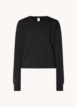 Calvin Klein Dames Lounge sweater met logoborduring in de kleur Zwart