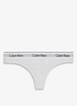 Calvin Klein Dames String met logoband in de kleur Wit