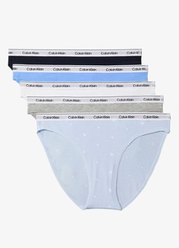 Calvin Klein Dames Hipster met logoband in 5-pack in de kleur Blauw