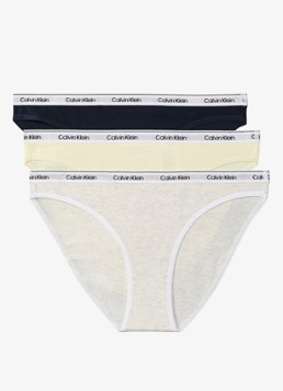 Calvin Klein Dames Hipster met logoband in 3-pack in de kleur Beige