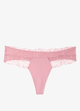 Calvin Klein Dames String met details van kant in de kleur Roze