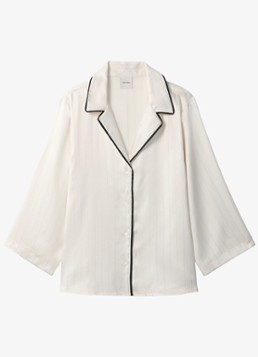 Calvin Klein Dames Nachthemd met gestreept detail in de kleur Wit