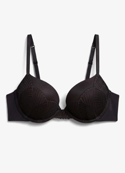 Calvin Klein Dames Push-up bh met details van kant in de kleur Zwart